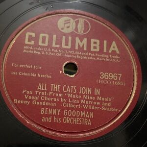 All the Cats Join In" by Benny Goodman and His Orchestra. VTG vinyls